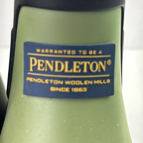 Pendleton Olive and Black Faux Fur Rain Rubber Ankle Boots - Picture 3 of 10